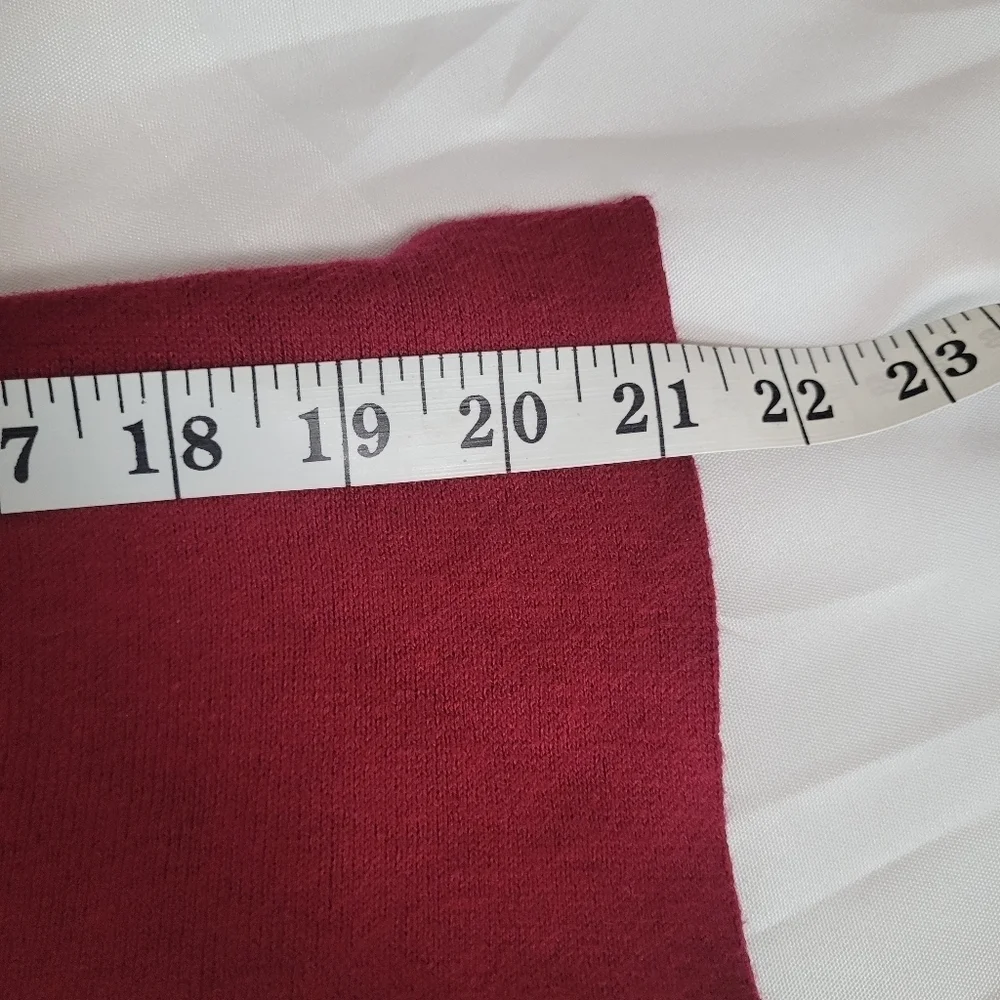 Chico's  Burgundy Square Long Sweeper Cardigan Size 2P US Large Petite
